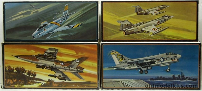 AMT-Hasegawa 1/72 A656-130 F-105D Thunderchief / A627-100 F-86 Sabre / A625-100 F-104 Starfighter / A693-130 A-7A Corsair II plastic model kit